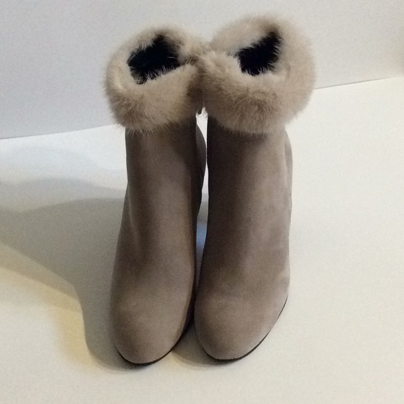 Dylan Skye Taupe Suede Booties - Picture 2 of 4